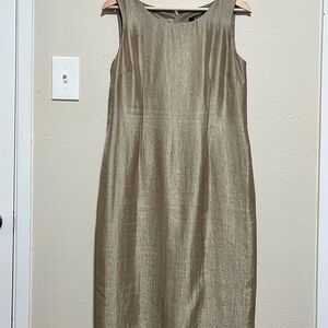 Kasper Gold Sleeveless Midi Dress